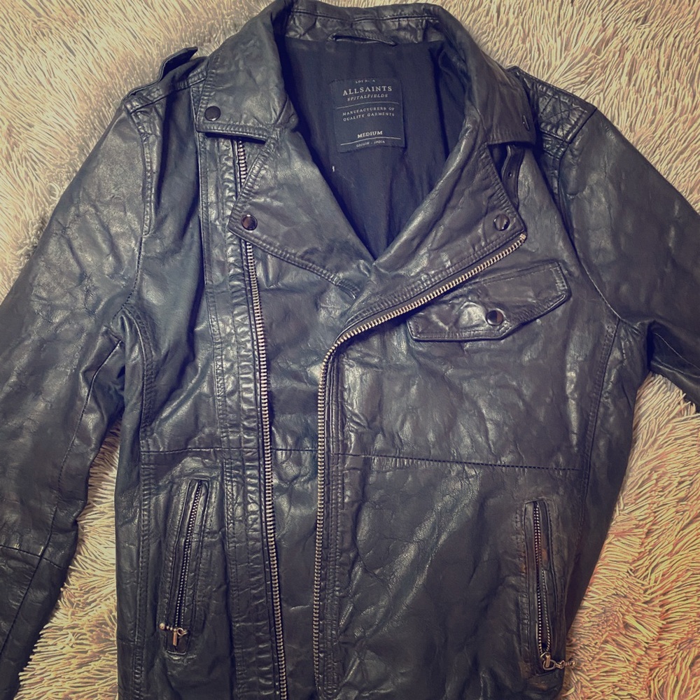 All saints leather jacket